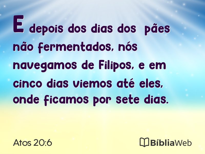 Atos 20:6 em imagem para compartilhar
