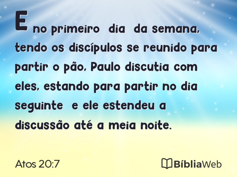 Atos 20:7 em imagem para compartilhar