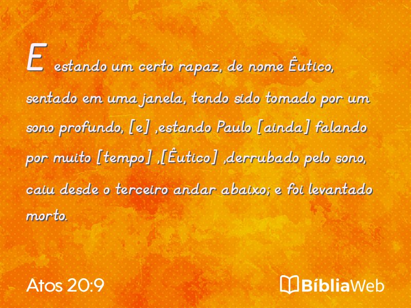 Atos 20:9 em imagem para compartilhar