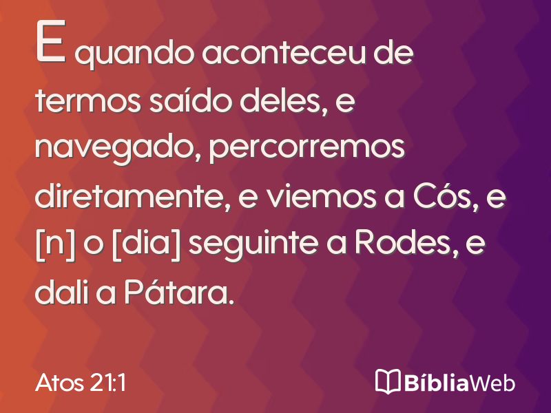 Atos 21:1 em imagem para compartilhar