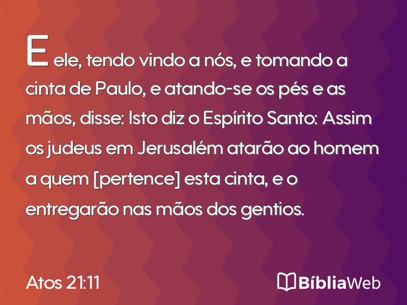 Atos 21:11 em imagem para compartilhar