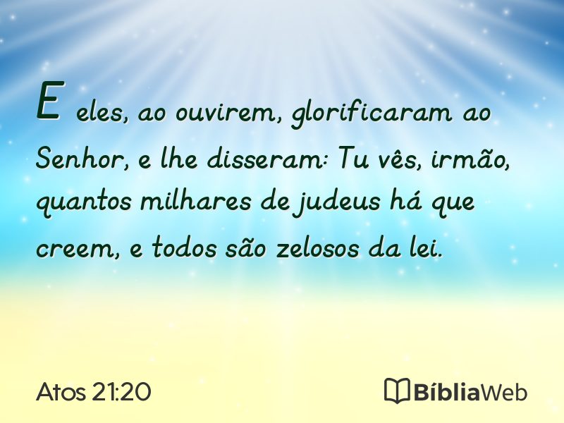 Atos 21:20 em imagem para compartilhar