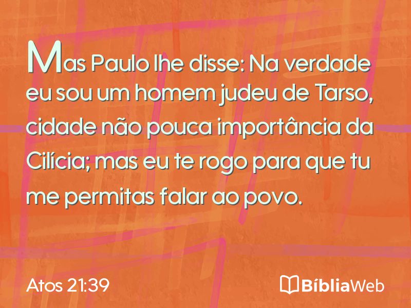 Atos 21:39 em imagem para compartilhar