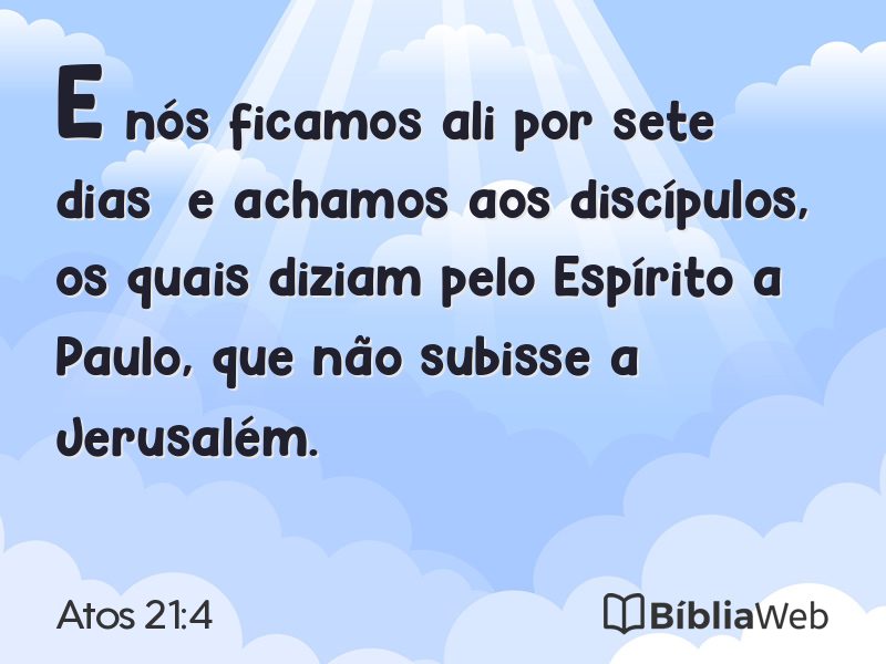 Atos 21:4 em imagem para compartilhar