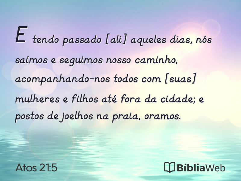 Atos 21:5 em imagem para compartilhar