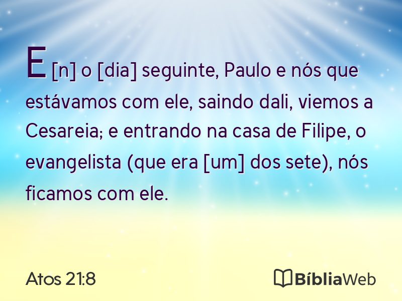 Atos 21:8 em imagem para compartilhar