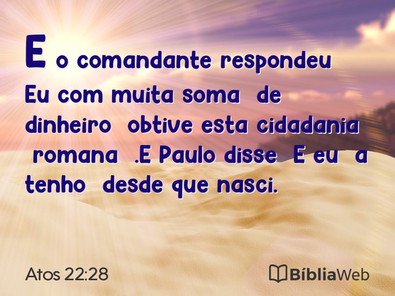 Atos 22:28 em imagem para compartilhar