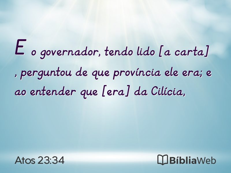Atos 23:34 em imagem para compartilhar