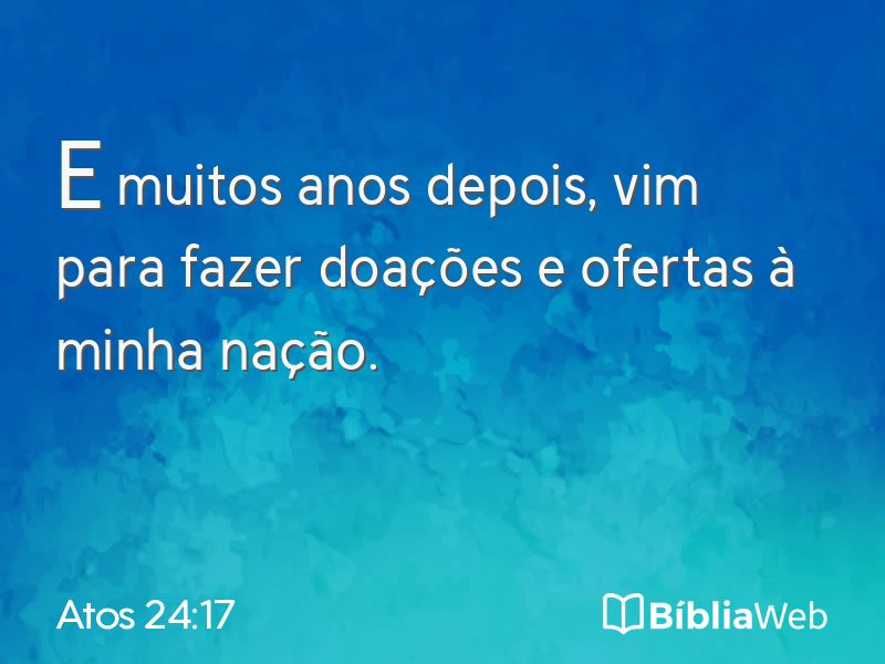 Atos 24:17 em imagem para compartilhar