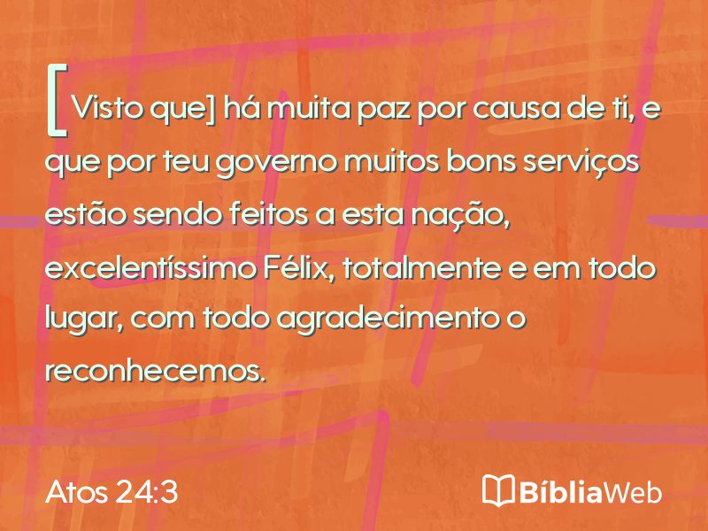 Atos 24:3 em imagem para compartilhar