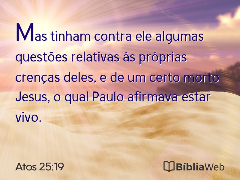 Atos 25:19 em imagem para compartilhar