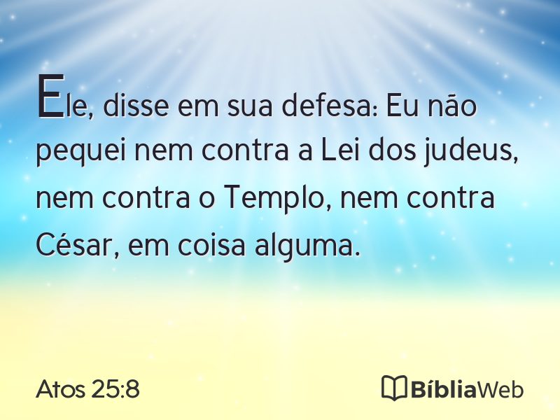 Atos 25:8 em imagem para compartilhar