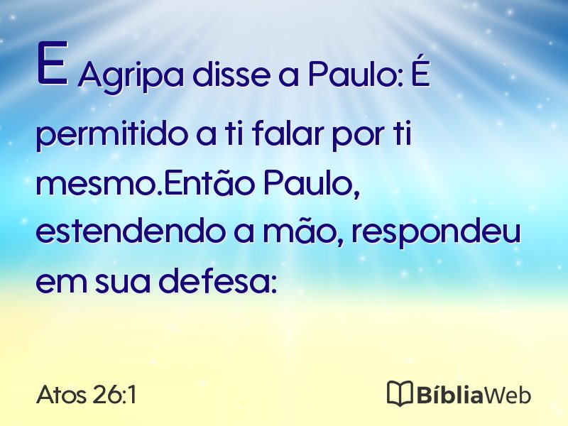Atos 26:1 em imagem para compartilhar