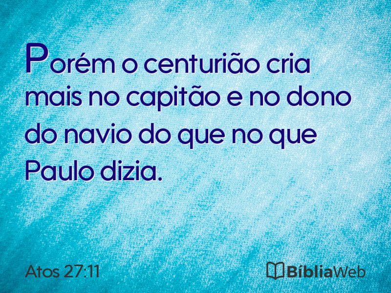 Atos 27:11 em imagem para compartilhar