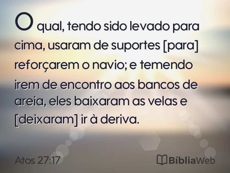 Atos 27:17 em imagem para compartilhar