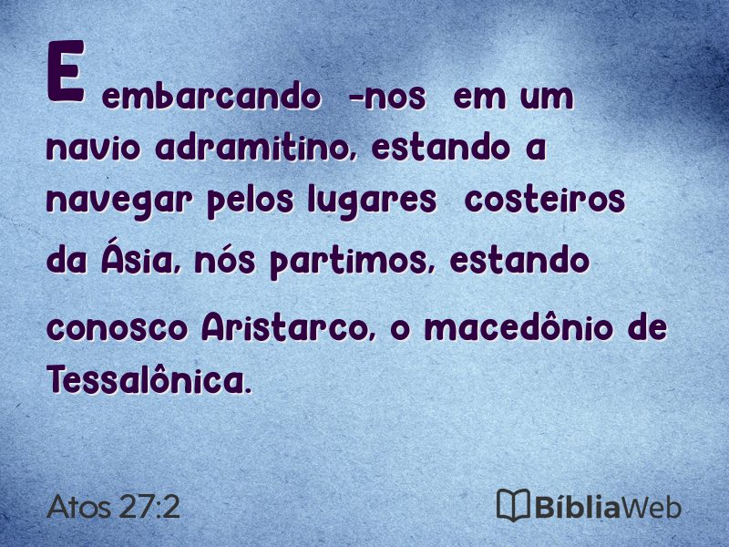 Atos 27:2 em imagem para compartilhar