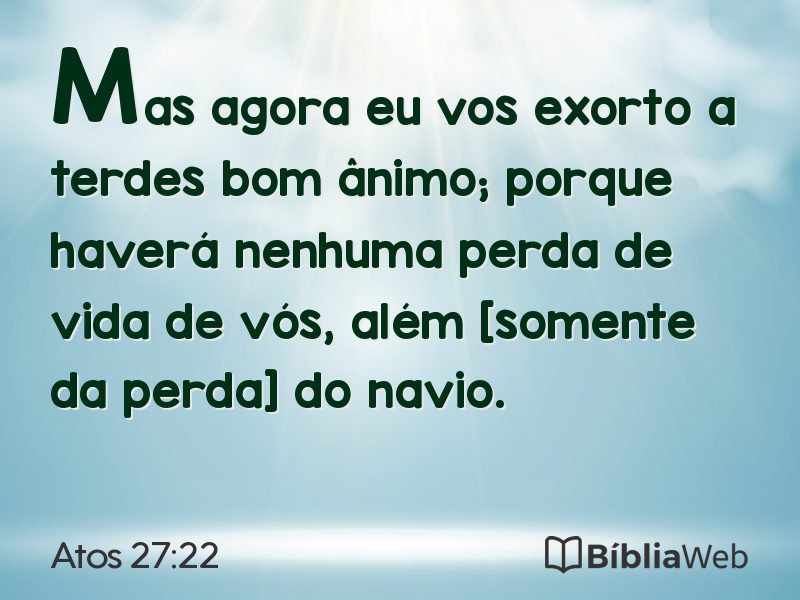 Atos 27:22 em imagem para compartilhar