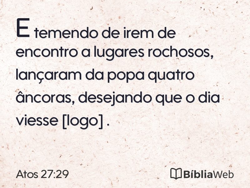 Atos 27:29 em imagem para compartilhar