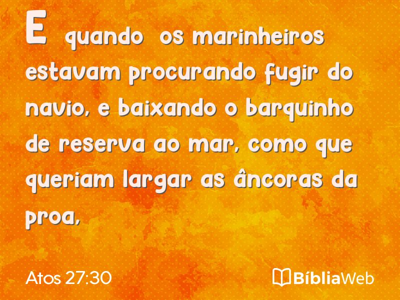 Atos 27:30 em imagem para compartilhar
