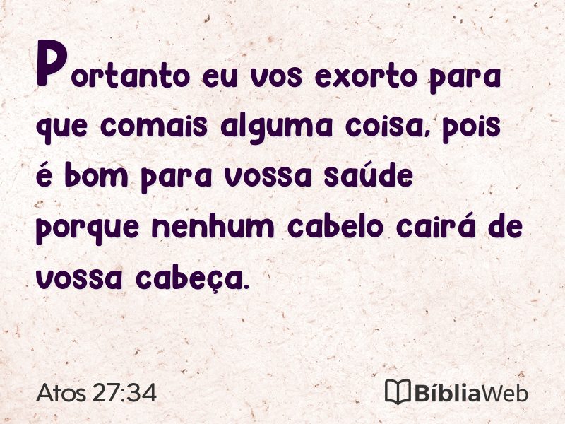 Atos 27:34 em imagem para compartilhar