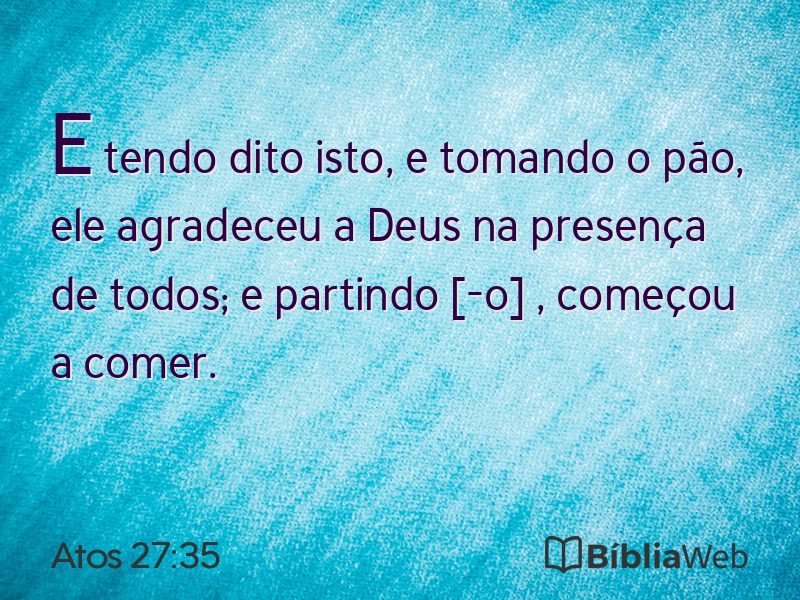 Atos 27:35 em imagem para compartilhar