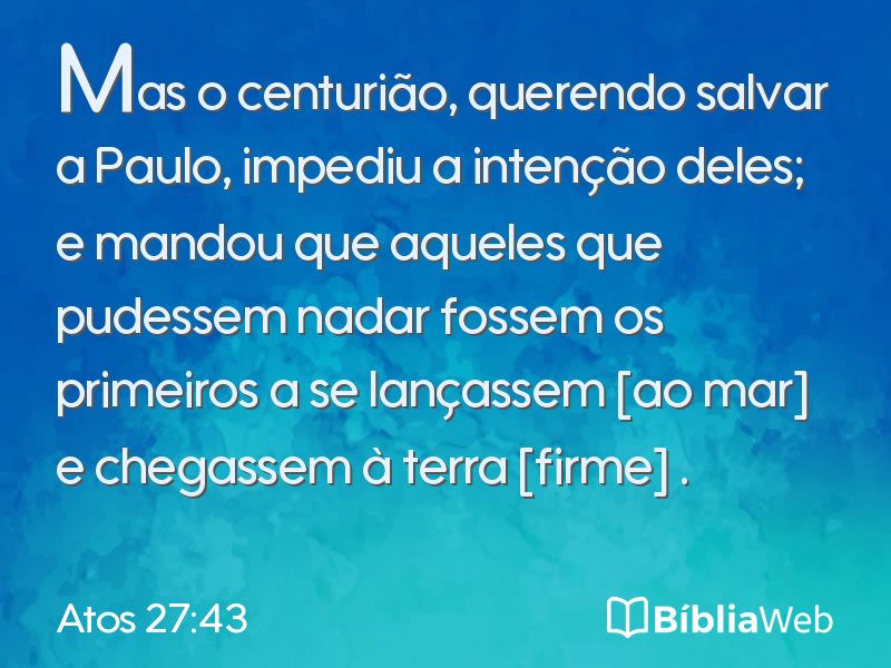 Atos 27:43 em imagem para compartilhar