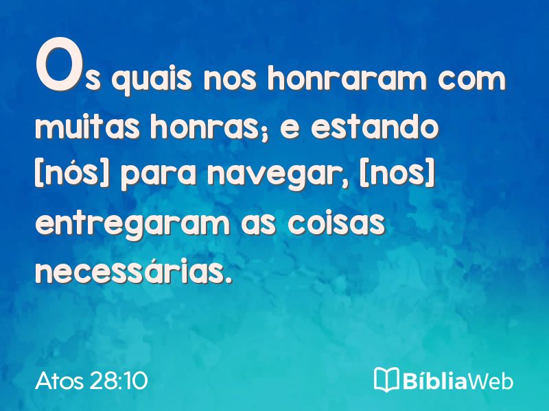 Atos 28:10 em imagem para compartilhar