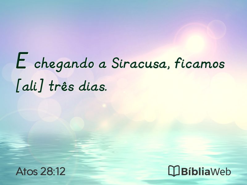 Atos 28:12 em imagem para compartilhar