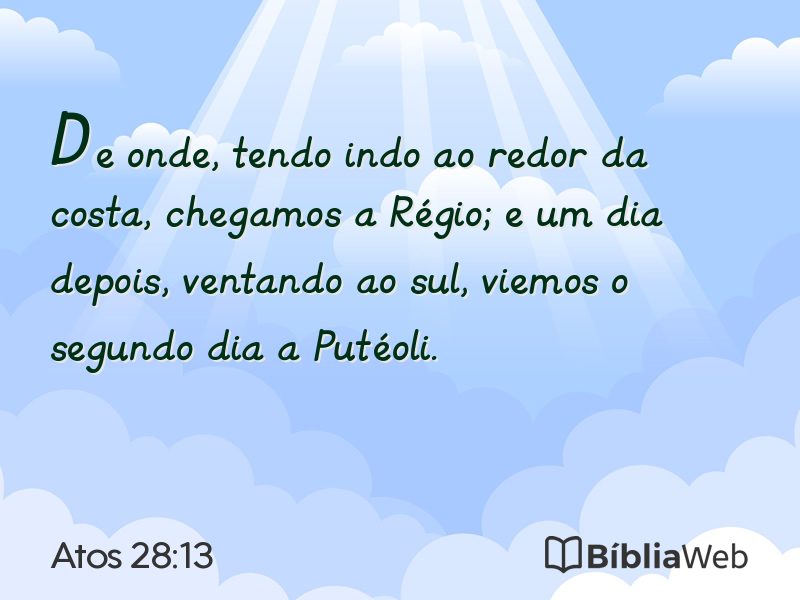 Atos 28:13 em imagem para compartilhar