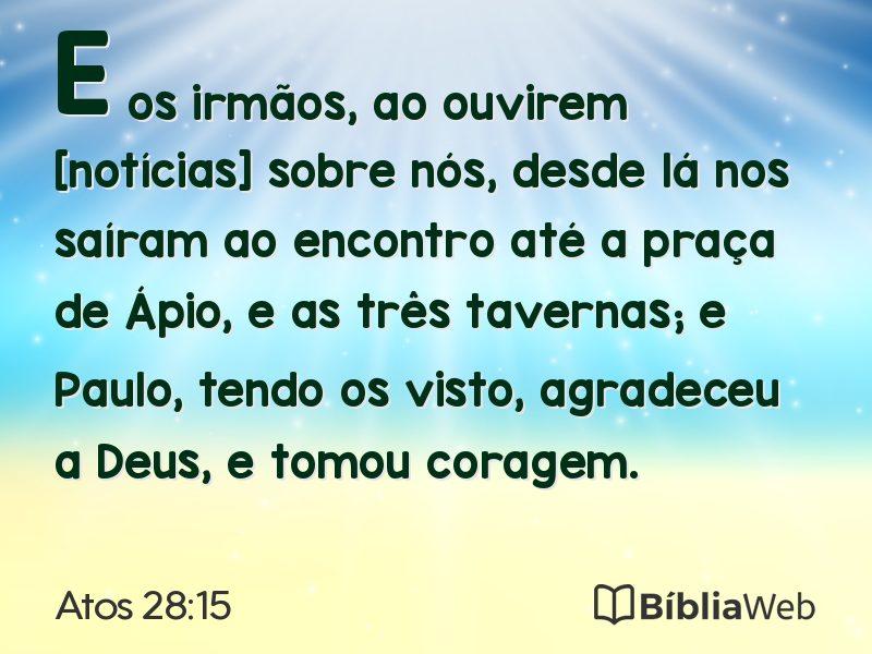 Atos 28:15 em imagem para compartilhar