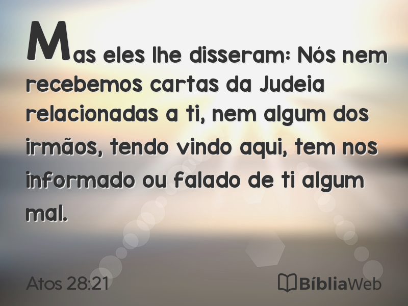 Atos 28:21 em imagem para compartilhar
