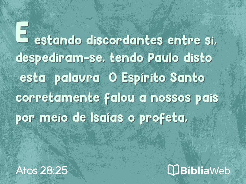 Atos 28:25 em imagem para compartilhar
