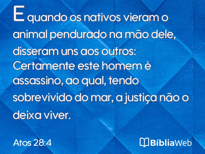 Atos 28:4 em imagem para compartilhar