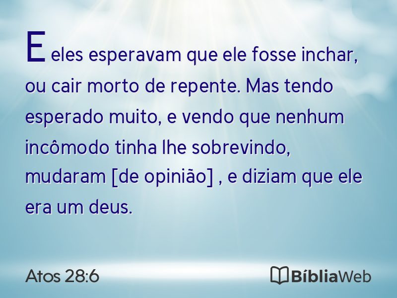 Atos 28:6 em imagem para compartilhar