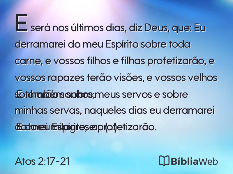Atos 2:17-21 em imagem para compartilhar