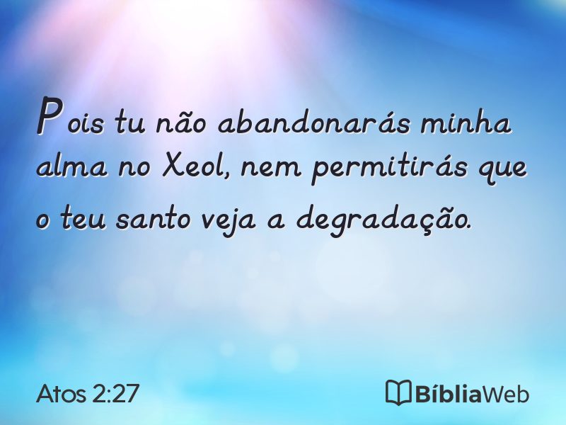 Atos 2:27 em imagem para compartilhar
