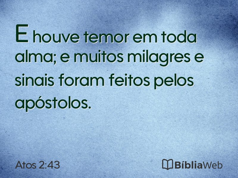 Atos 2:43 em imagem para compartilhar