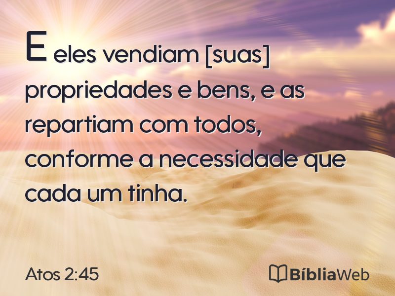 Atos 2:45 em imagem para compartilhar