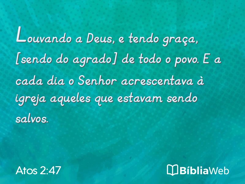 Atos 2:47 em imagem para compartilhar