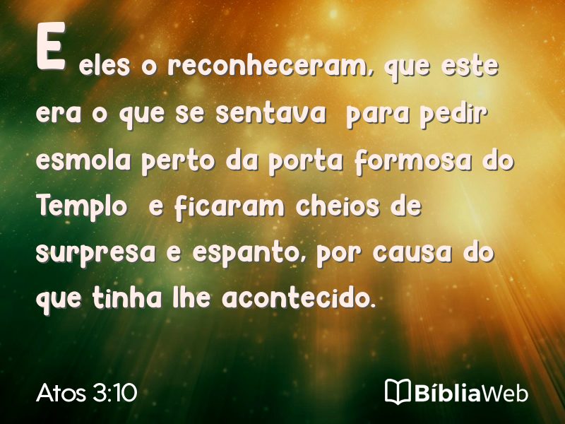 Atos 3:10 em imagem para compartilhar