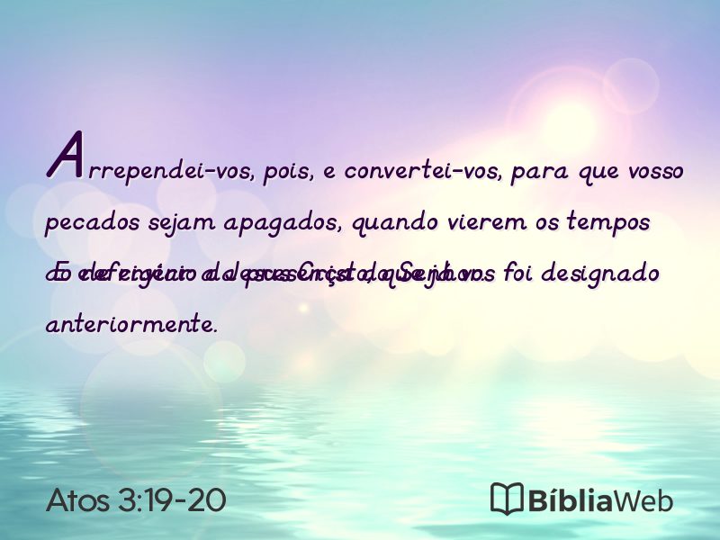 Atos 3:19-20 em imagem para compartilhar