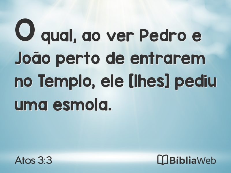 Atos 3:3 em imagem para compartilhar