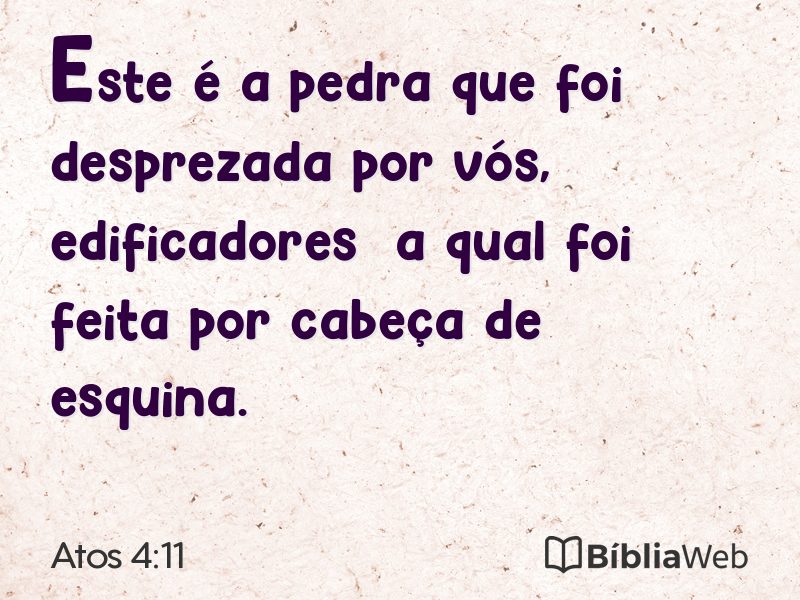 Atos 4:11 em imagem para compartilhar