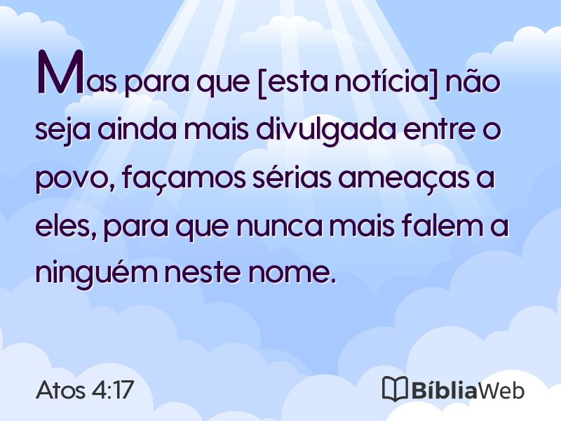 Atos 4:17 em imagem para compartilhar