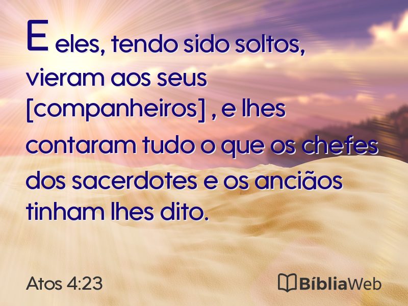 Atos 4:23 em imagem para compartilhar