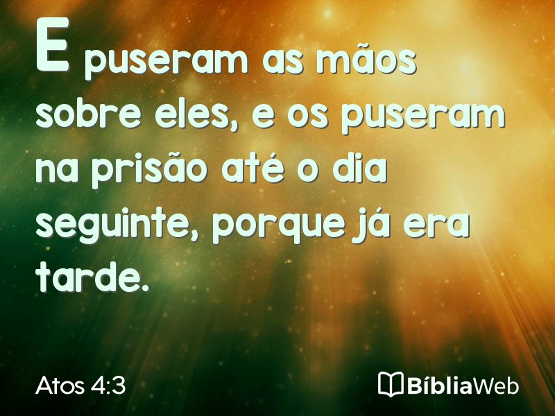 Atos 4:3 em imagem para compartilhar