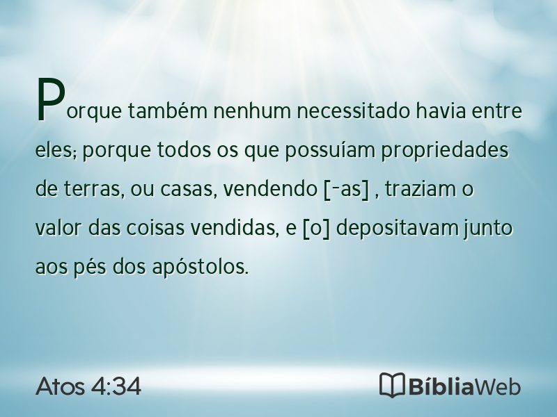 Atos 4:34 em imagem para compartilhar
