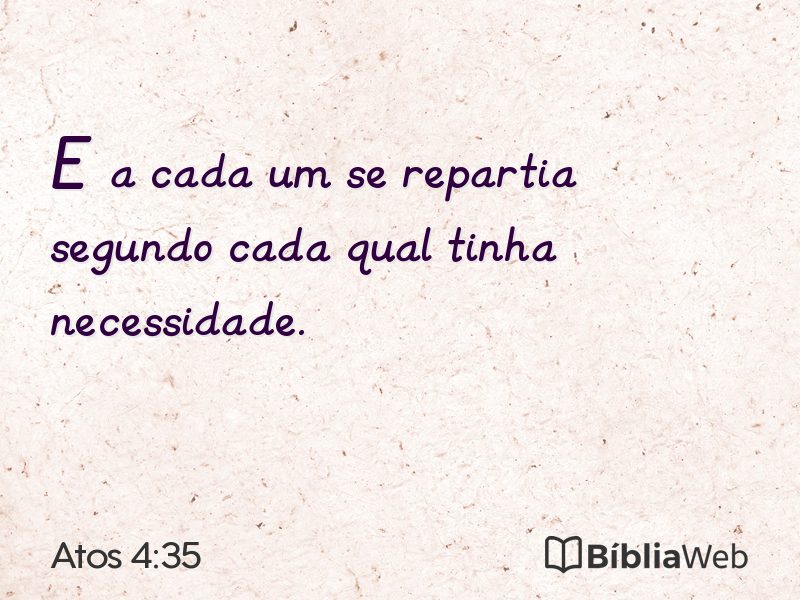 Atos 4:35 em imagem para compartilhar