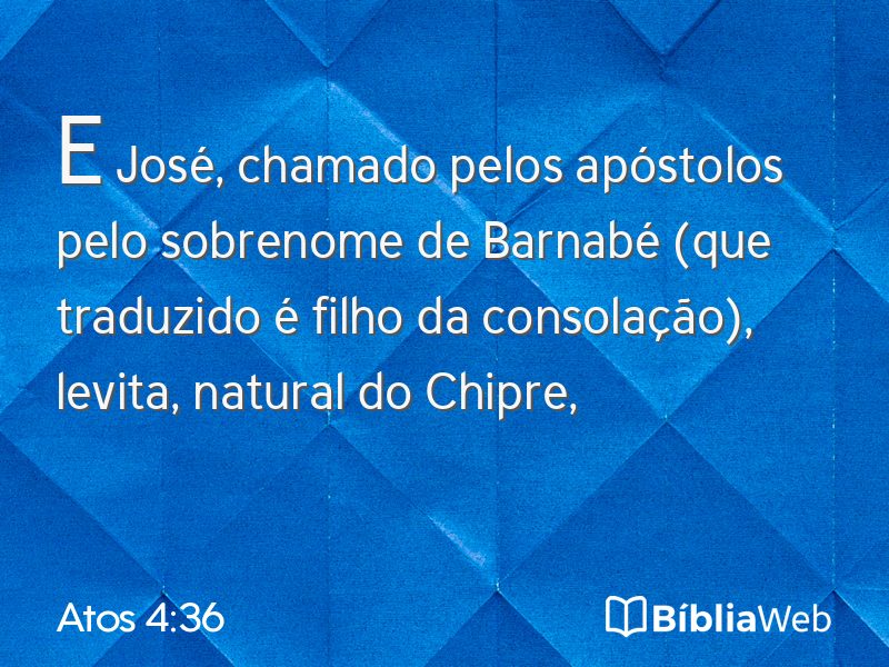 Atos 4:36 em imagem para compartilhar