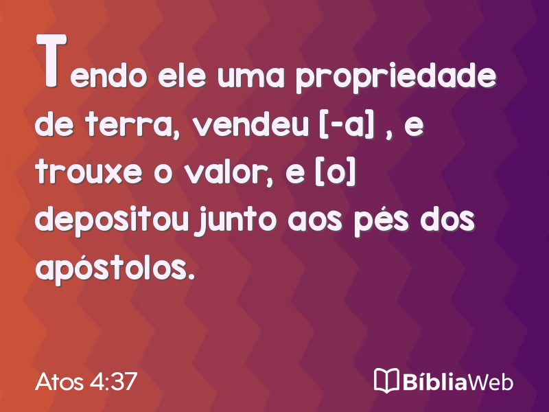 Atos 4:37 em imagem para compartilhar